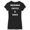 weekends coffe and dogs white back Women's V-Neck T-Shirt