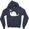 apatosaurus white Zipper Hoodie