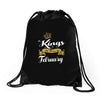 kings are born in february Drawstring Bags