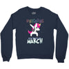 Unicorns are Born in March Dabbing Crewneck Sweatshirt