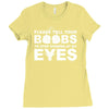 please tell your boobs to stop staring at my eyes Ladies Fitted T-Shirt