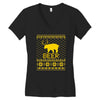 ugly sweater party beer bear funny Women's V-Neck T-Shirt
