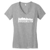 brooklyn city skyline silhouette Women's V-Neck T-Shirt