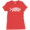 darwin'   fish Ladies Fitted T-Shirt