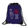love paw rhinestud Drawstring Bags