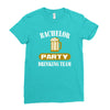 bachelor party drinking team wedding groomsmen bridal funny Ladies Fitted T-Shirt