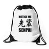 notice me senpai Drawstring Bags