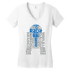 r2d2 typography Women's V-Neck T-Shirt