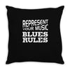 blues rules Throw Pillow