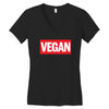 marvel logo parody vegan Women's V-Neck T-Shirt