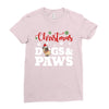 christmas dogs and paws Ladies Fitted T-Shirt