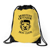 monsters outside fan club back Drawstring Bags