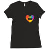 Rainbow Equality Heart Ladies Fitted T-Shirt
