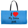 i love my train geek Weekender Totes