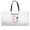 wine shopping Weekender Totes