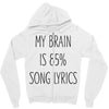 my brain is 85% song lyrics Zipper Hoodie