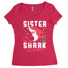 sister shark doo doo doo family matching Women's Triblend Scoop T-shirt