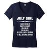 Super July Girl Women's V-Neck T-Shirt