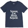 tennis eat sleep repeat V-Neck Tee
