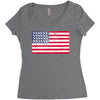 t-rex vintage american flag Women's Triblend Scoop T-shirt
