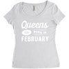 Queens are Born in February Women's Triblend Scoop T-shirt