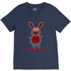 i love you bunny hare rabbit cupid couple kiss fun V-Neck Tee