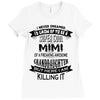 Super Cool Mimi Of A Freaking Awesome Granddaughter Ladies Fitted T-Shirt