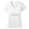 i before e Women's V-Neck T-Shirt