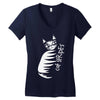 cat stripes Women's V-Neck T-Shirt