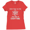 never trust an atom Ladies Fitted T-Shirt