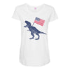 Patriotic T-Rex Maternity Scoop Neck T-shirt