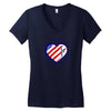 heart us flag 4th july fredom america usa Women's V-Neck T-Shirt