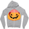 pumpkin brain Zipper Hoodie
