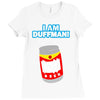 i am duff man homer cult funny retro Ladies Fitted T-Shirt