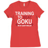 train insaiyan gym training to beat goku or krillin dbz dragon ball z Ladies Fitted T-Shirt
