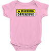 warning offensive mens funny Baby Bodysuit