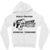 peace through superior firepower Zipper Hoodie