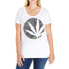 cannabis fingerprinting (black) Ladies Curvy T-Shirt