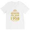 queens are born in 1958 V-Neck Tee