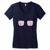 kacamata bujur Women's V-Neck T-Shirt