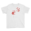 bloody hand print funny zombie kill undead blood horror killer Youth Tee
