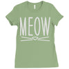 meow cute cat face Ladies Fitted T-Shirt