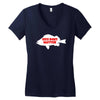funny size does matter fishing fish holiday jarvis reel rod line sinke Women's V-Neck T-Shirt