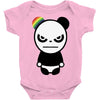 angry panda rainbow Baby Onesie