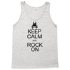 keep calm and rock on mens black t shirt rock music new Tank Top