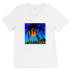 florida palm trees sunset V-Neck Tee
