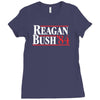 reagan bush '84 80's retro political party Ladies Fitted T-Shirt