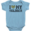 i love my soldier regular camouflage Baby Bodysuit