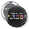 greeting from astroworld wish you were here white Pin-back button
