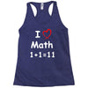 kids boys childrens i love math 1+1=11 funny Racerback Tank